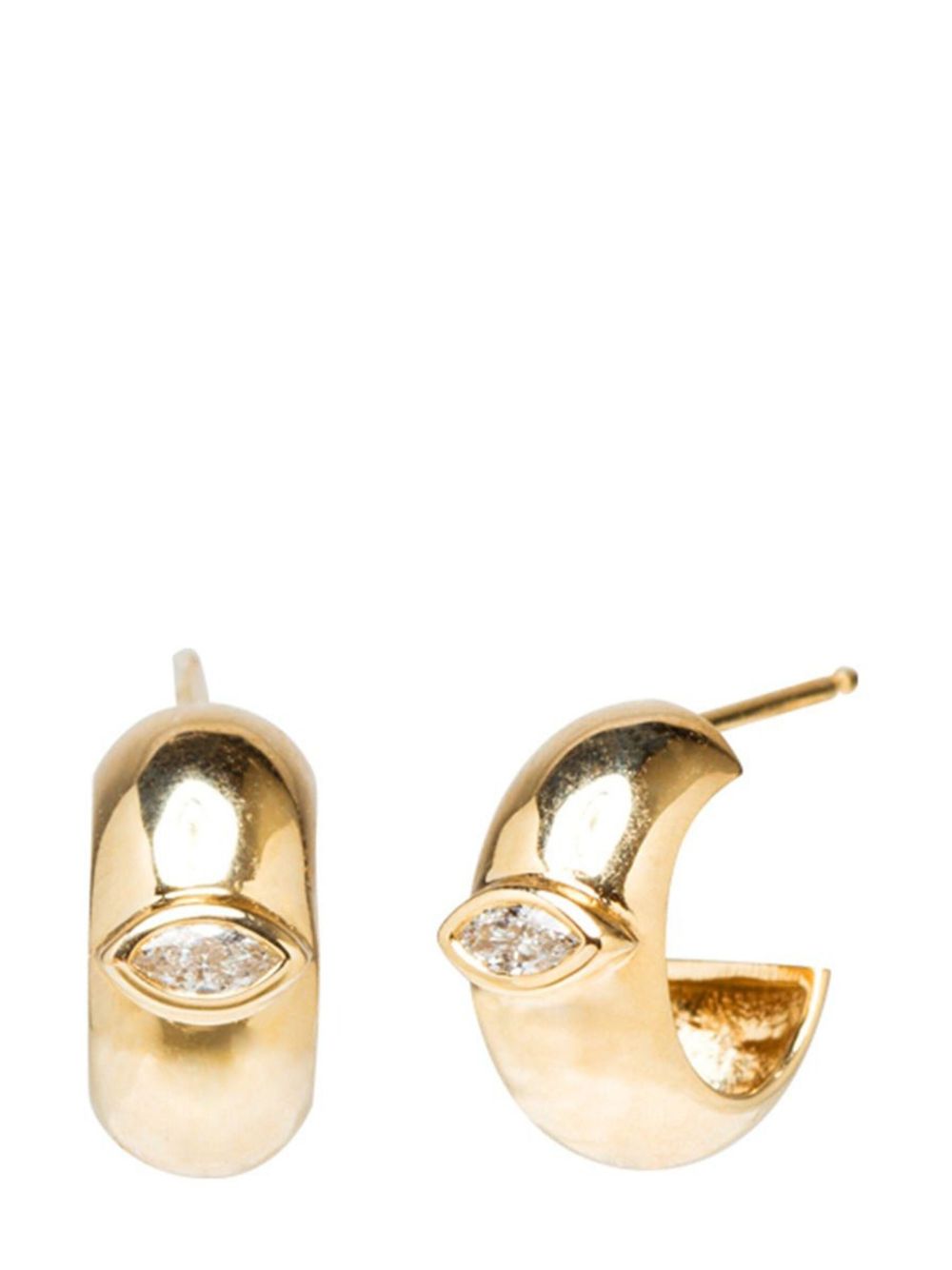 Zoë Chicco 14K黄金钻石镶嵌耳环 - 金色