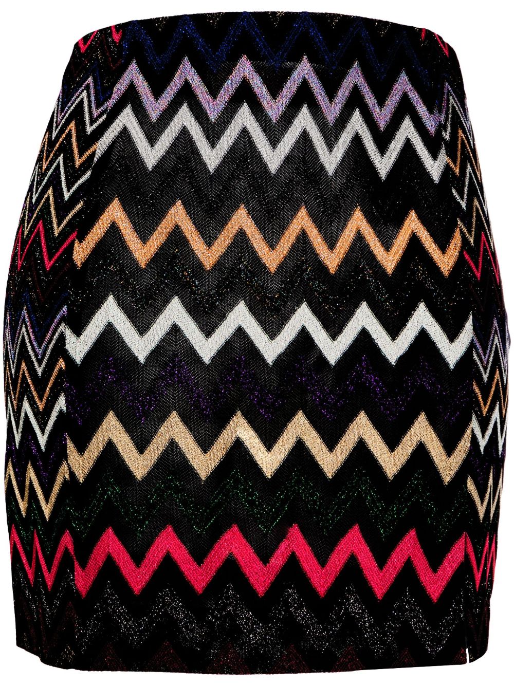 Missoni Z字形图案钩编针织迷你半身裙 - 黑色