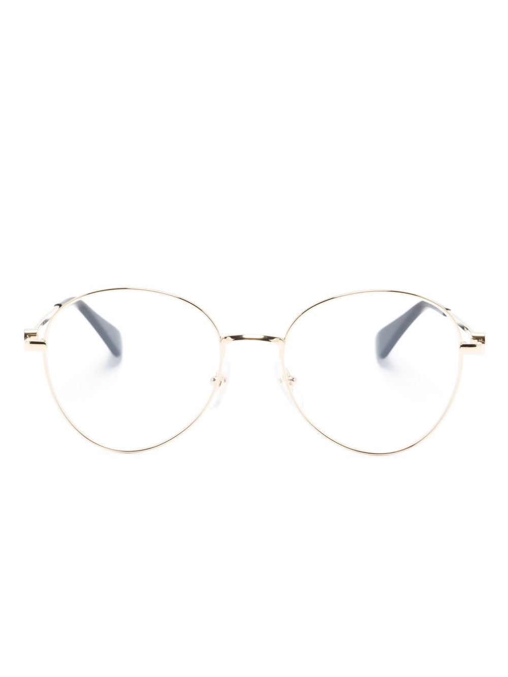 Cartier Eyewear logo雕刻圆框眼镜 - 金色