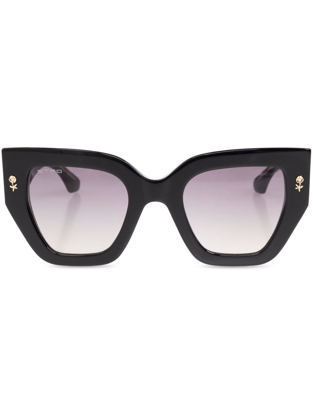 ETRO logo印花方框太阳眼镜 - 黑色