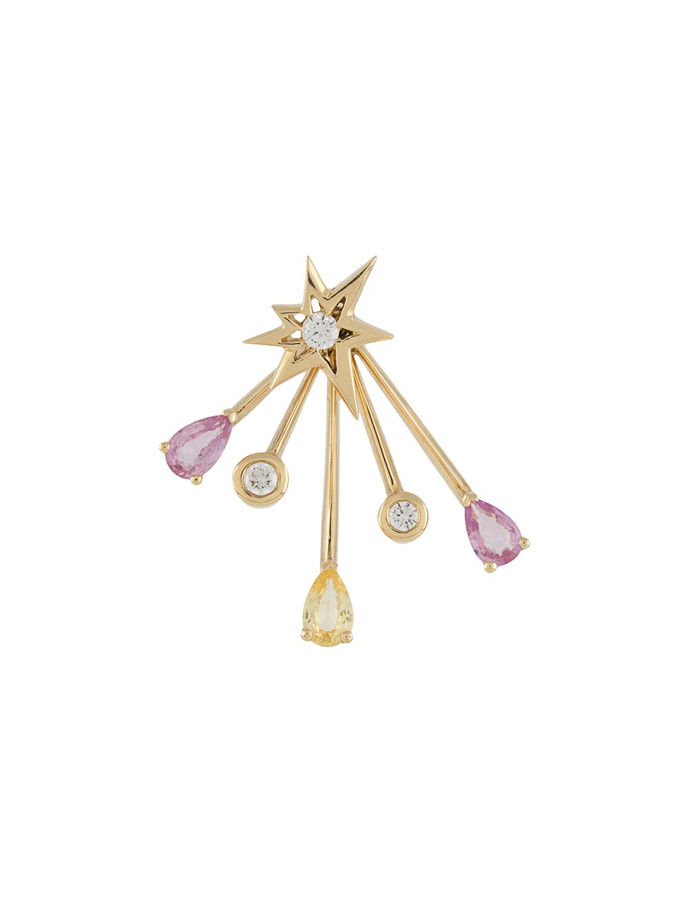 LE STER Rose More Trailblazer Bang 18K黄金钻石耳钉 - 金色