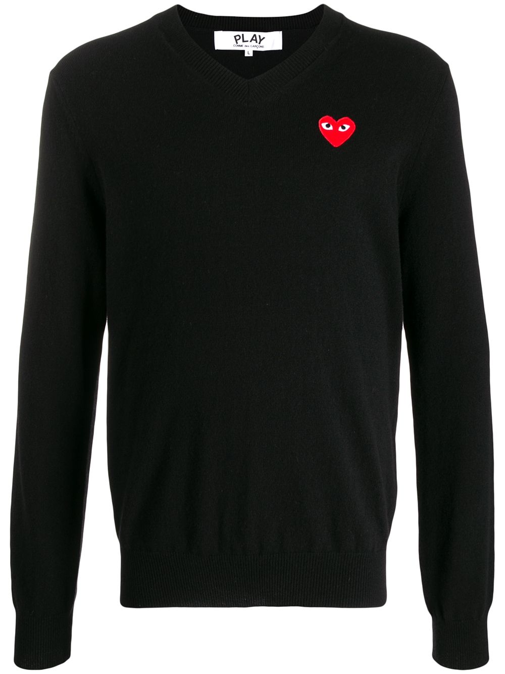 Comme Des Garçons Play logo刺绣套头衫 - 黑色