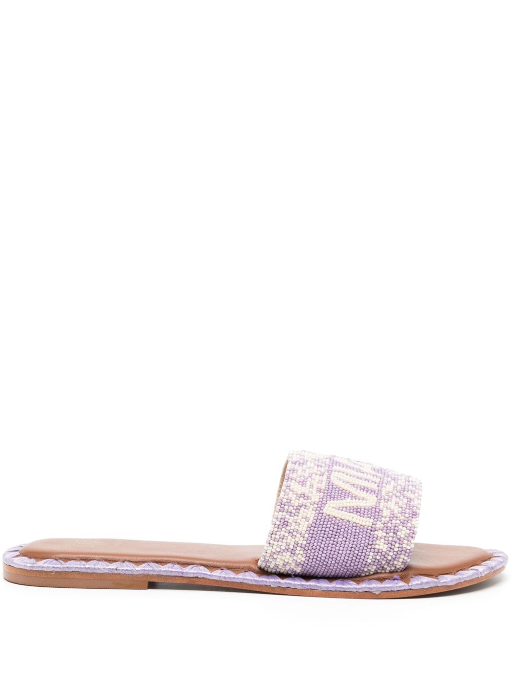DE SIENA SHOES Miami 珠饰皮质凉鞋 - 紫色