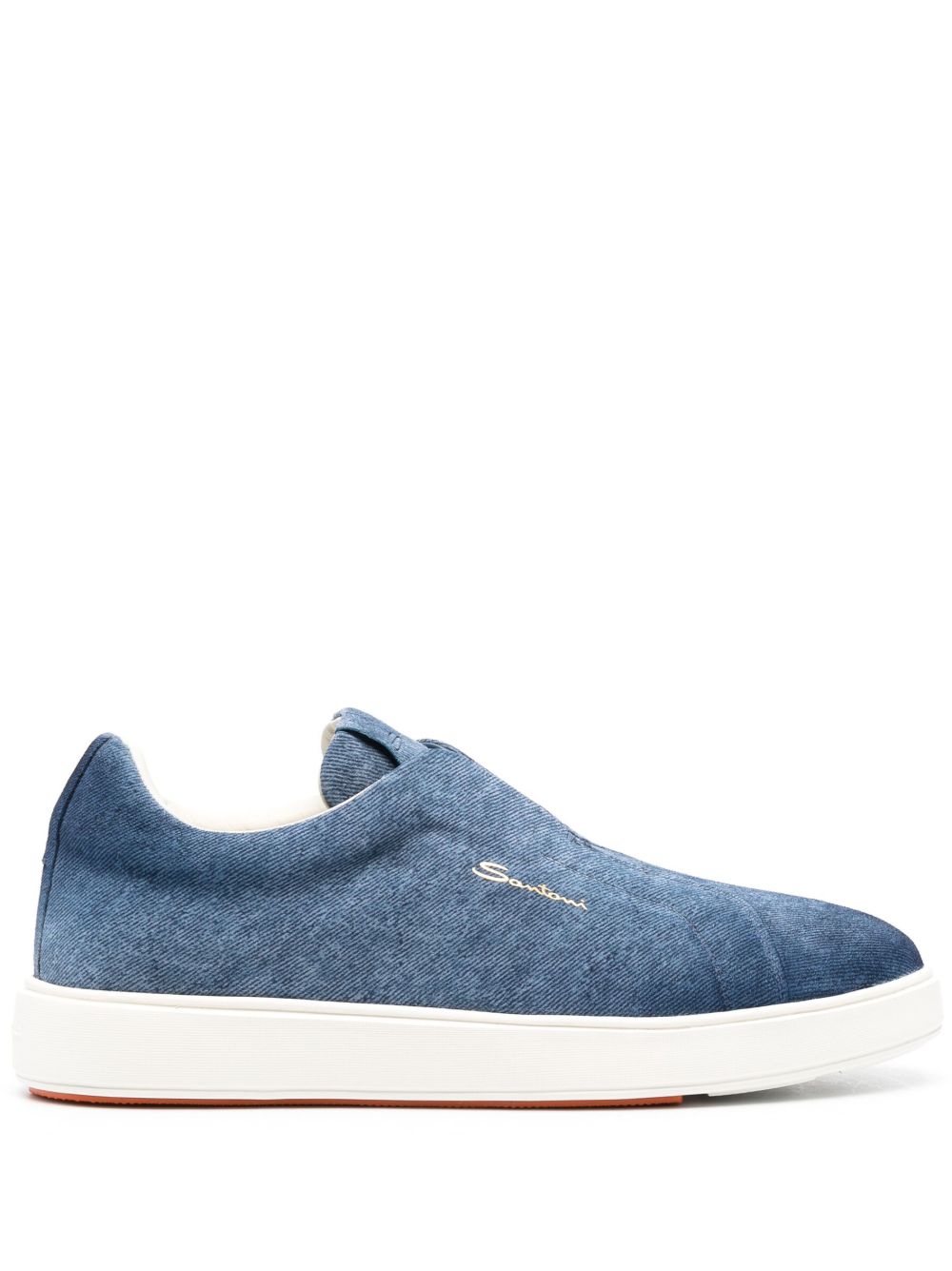 Santoni 牛仔套穿式乐福鞋 - 蓝色