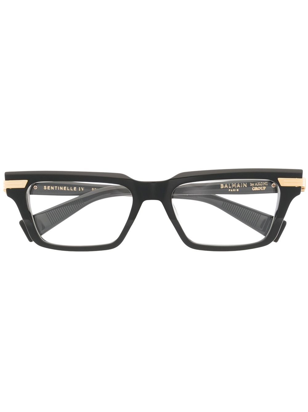 Balmain Eyewear 有色镜片方框太阳眼镜 - 黑色