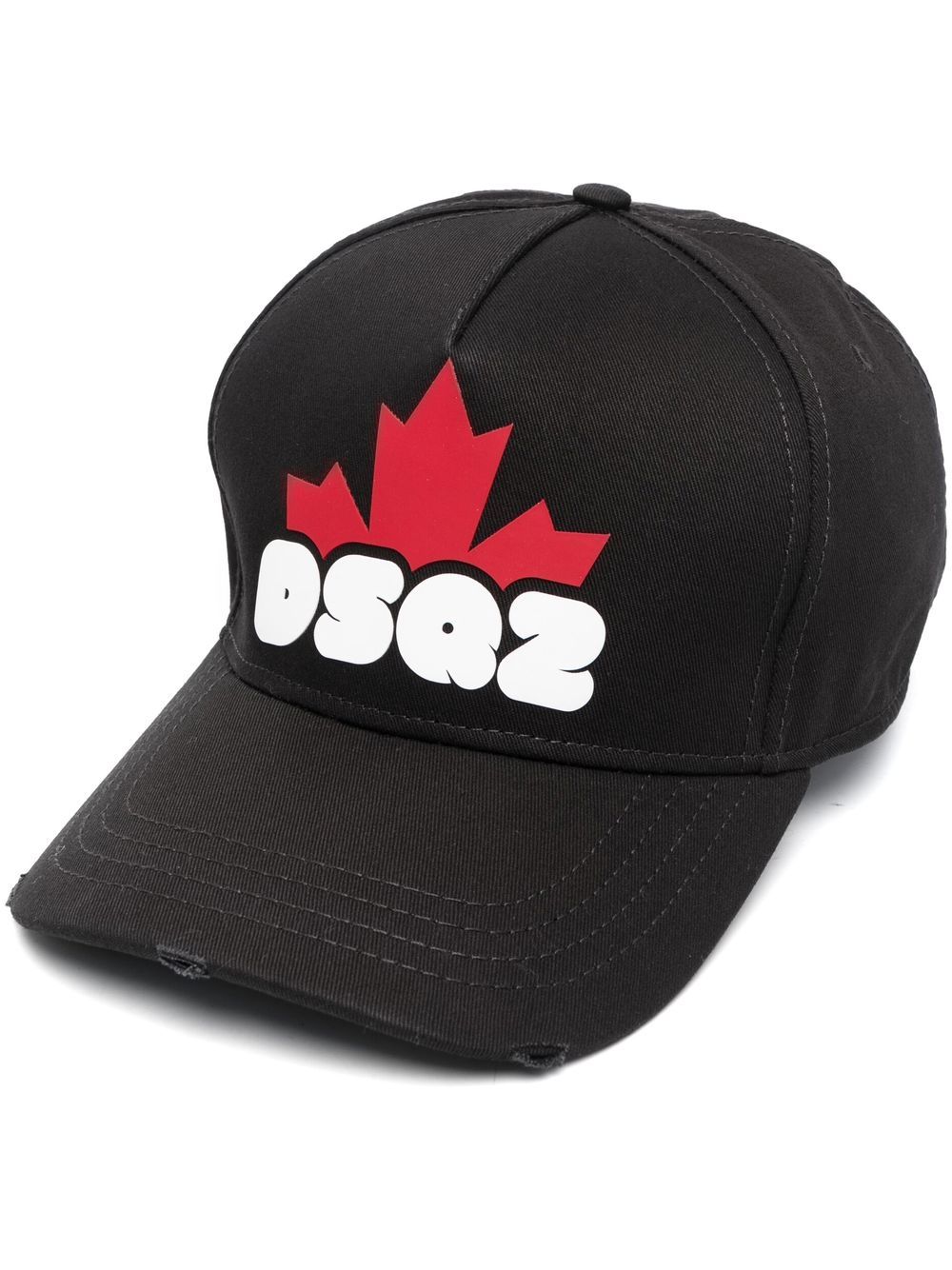 DSQUARED2 logo印花棉棒球帽 - 黑色