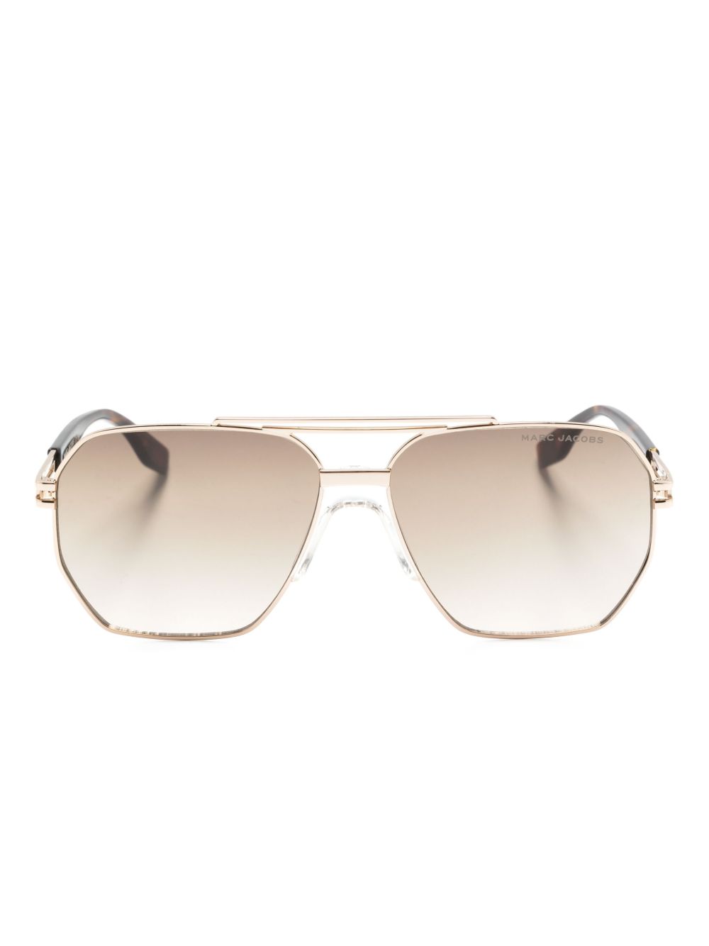 Marc Jacobs Eyewear 飞行员镜框太阳眼镜 - 金色