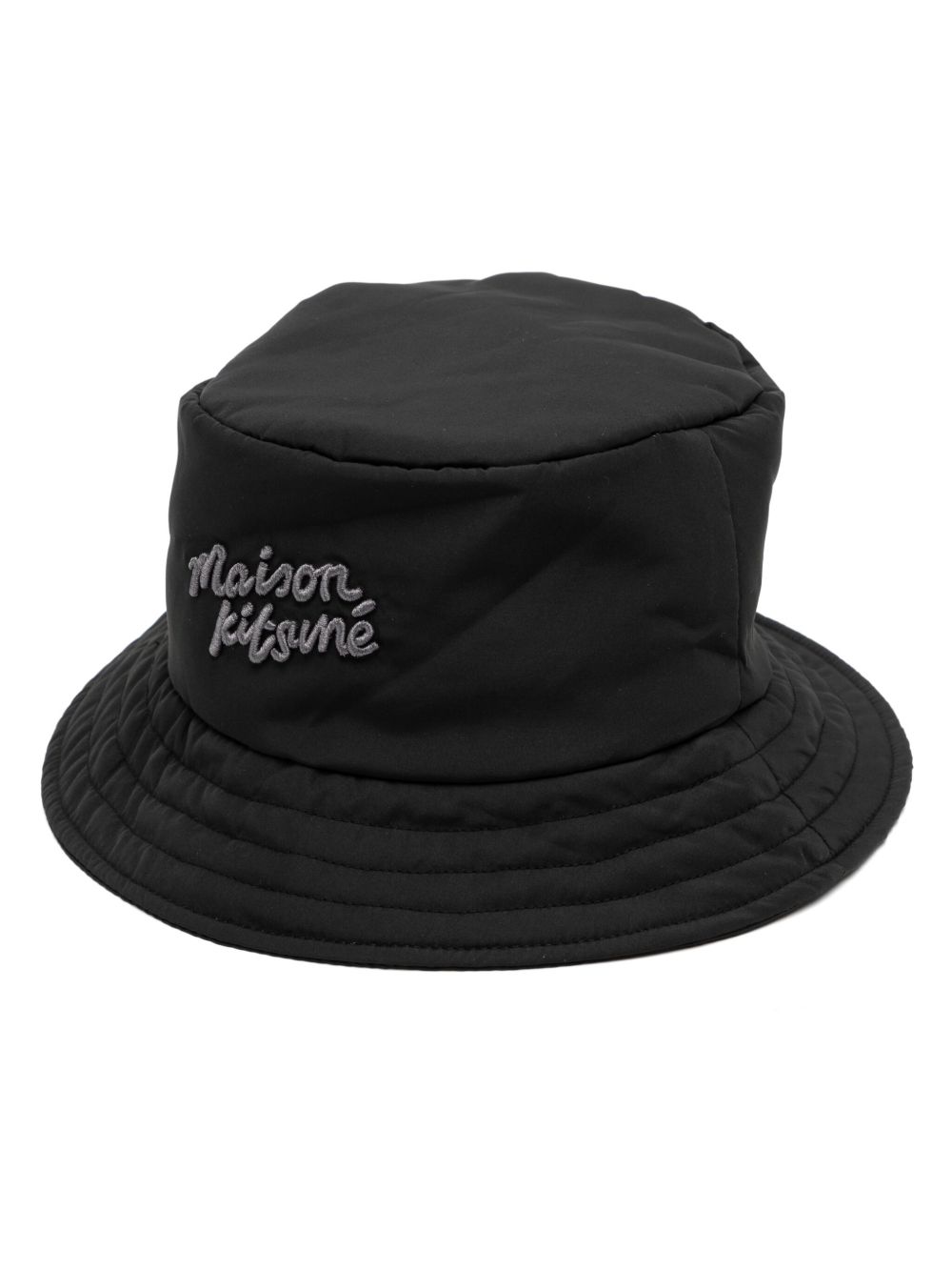 Maison Kitsuné logo刺绣渔夫帽 - 黑色