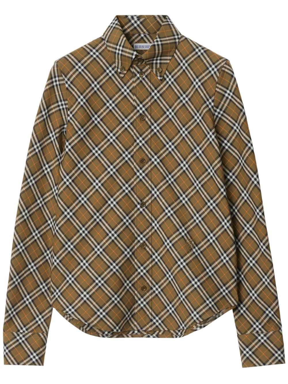 Burberry 格纹棉衬衫 - 褐色