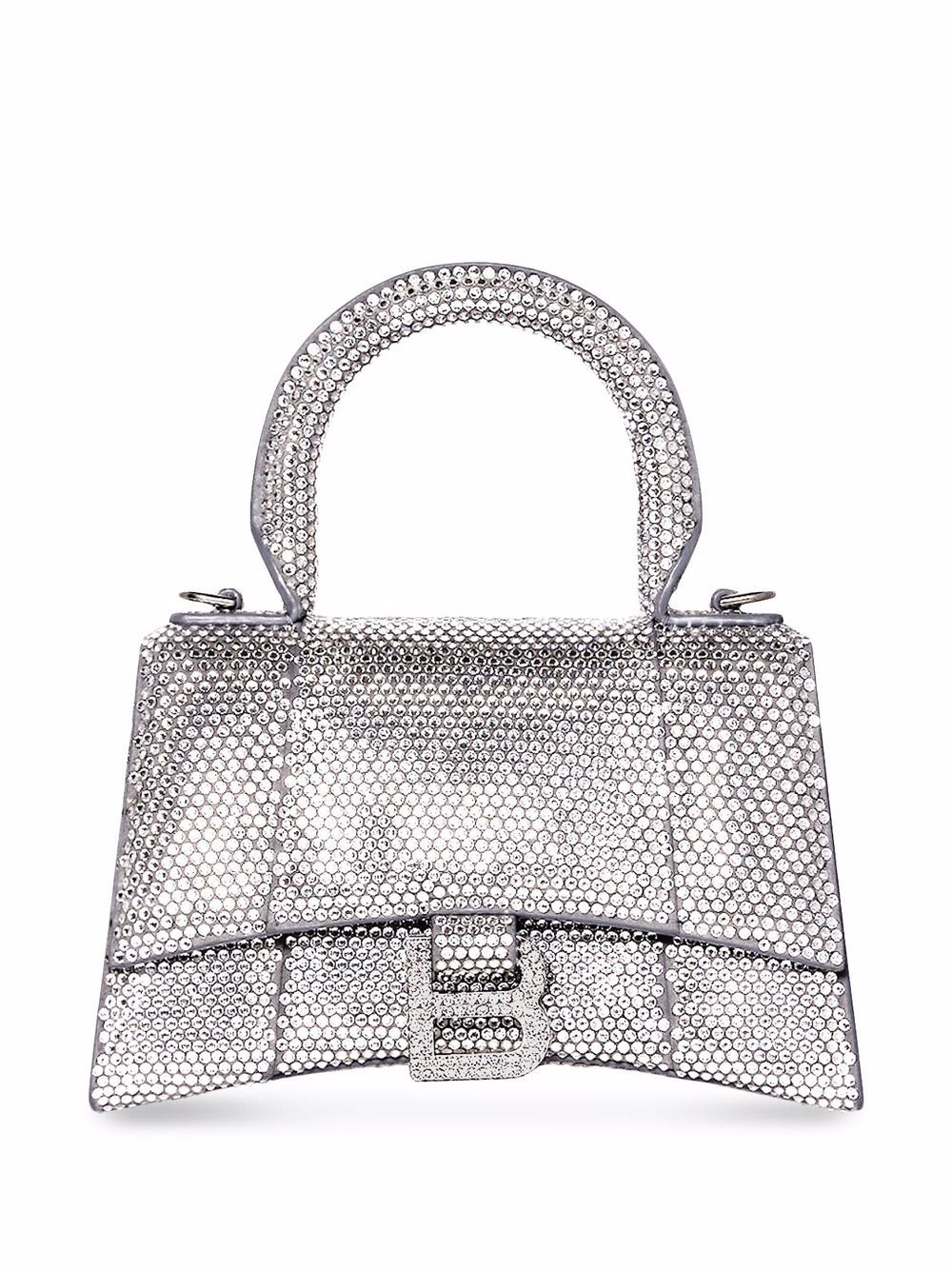 Balenciaga Hourglass 晶饰手提包 - 灰色