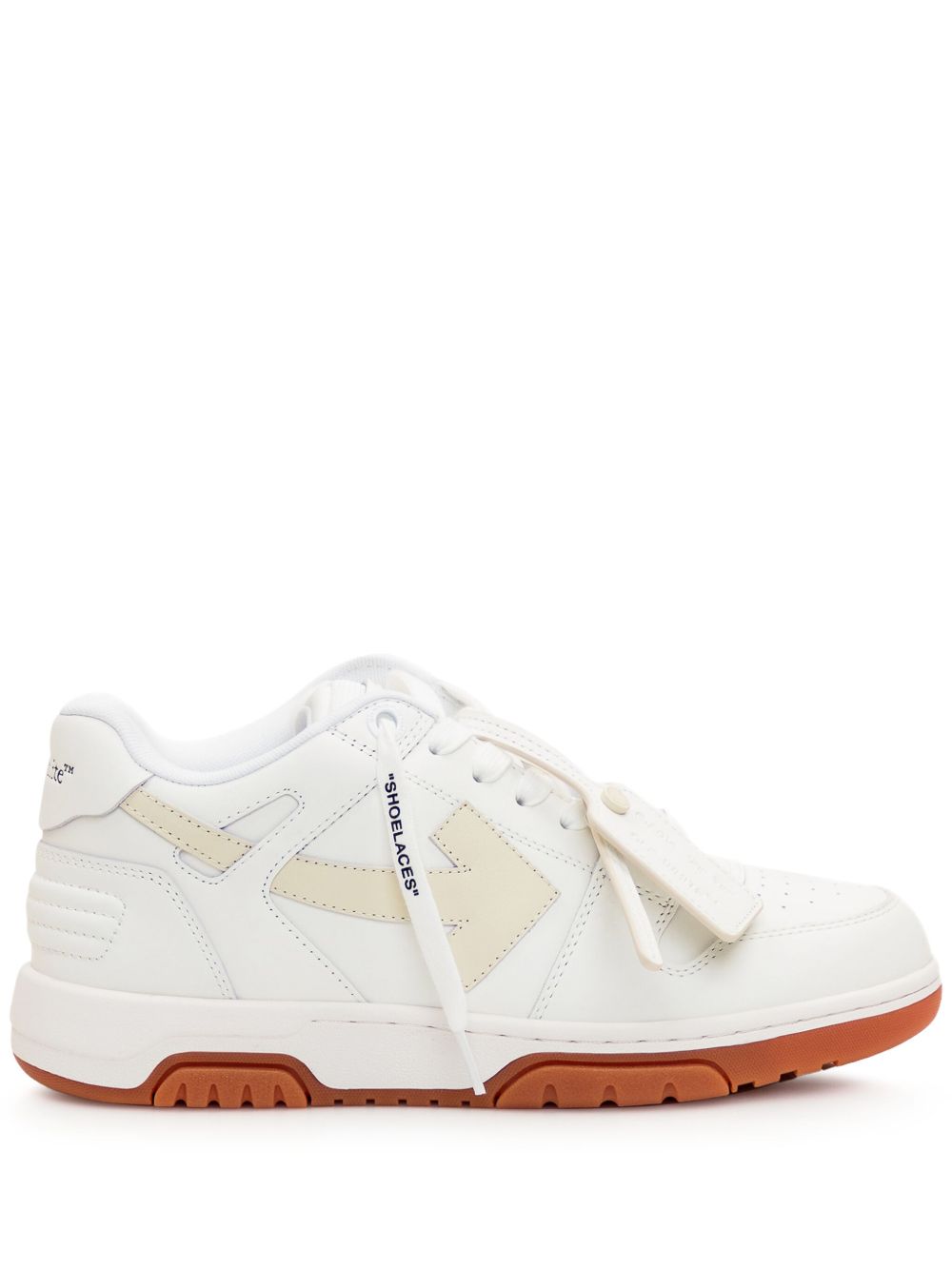 Off-White Out Of Office 拼接皮质运动鞋 - 白色