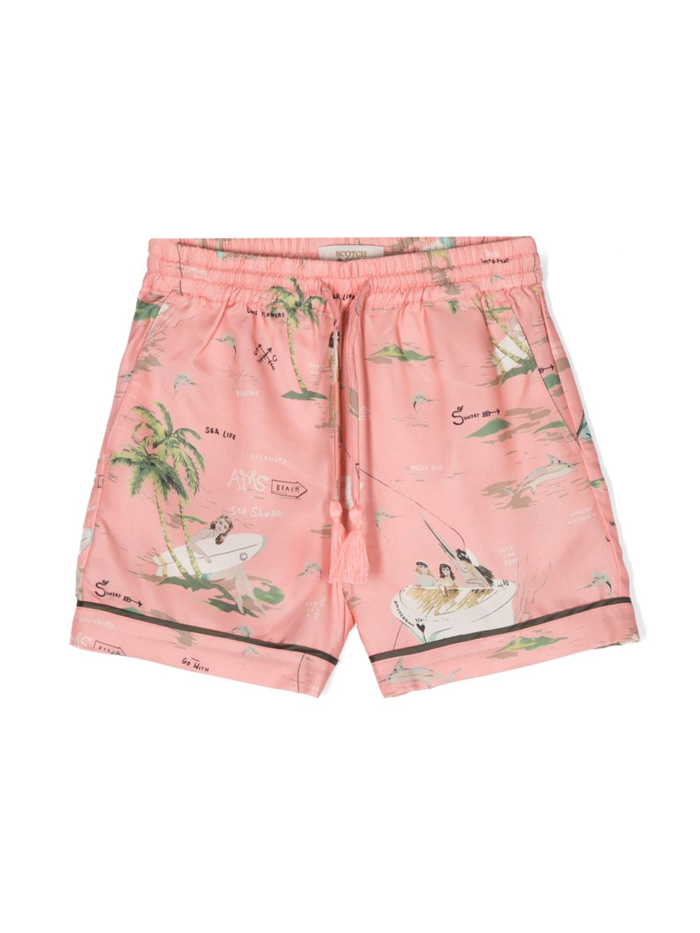 Scotch & Soda Sea Life 印花短裤 - 粉色