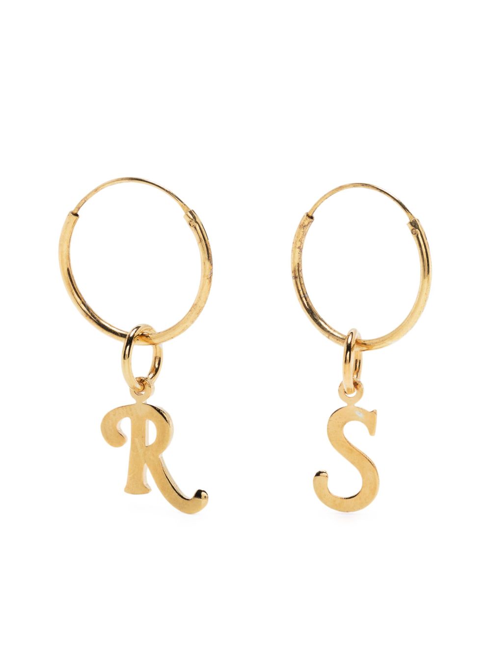 Raf Simons logo圈形耳环 - 金色