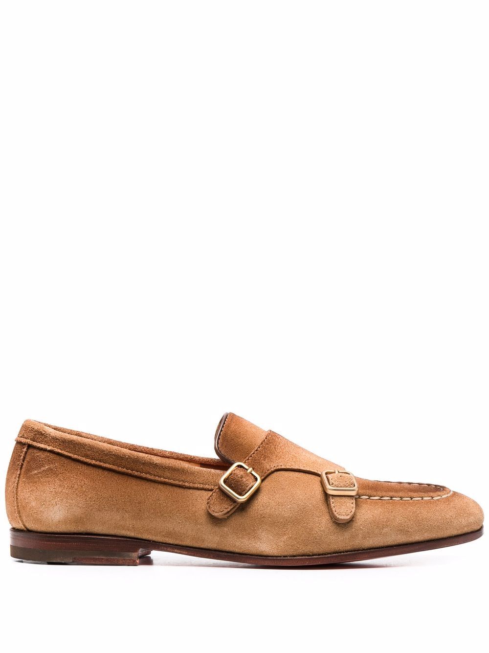 Santoni 双扣环孟克鞋 - 褐色