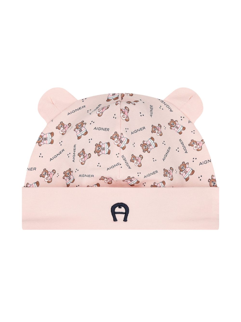 Aigner Kids Teddy Bear logo套头帽 - 粉色
