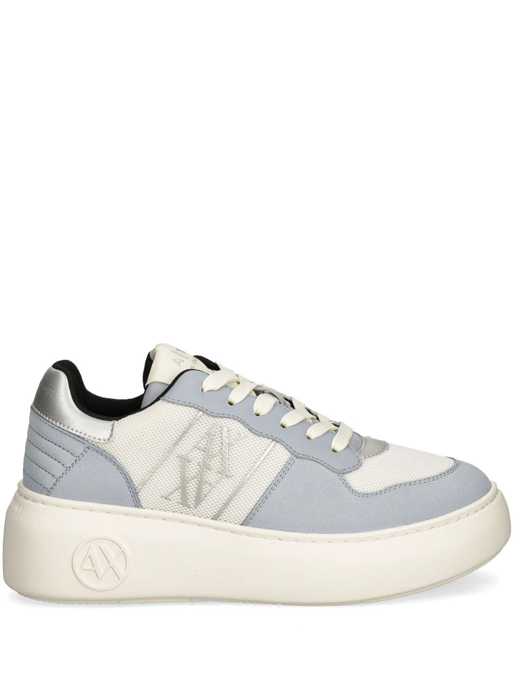 Armani Exchange logo刺绣板鞋 - 蓝色