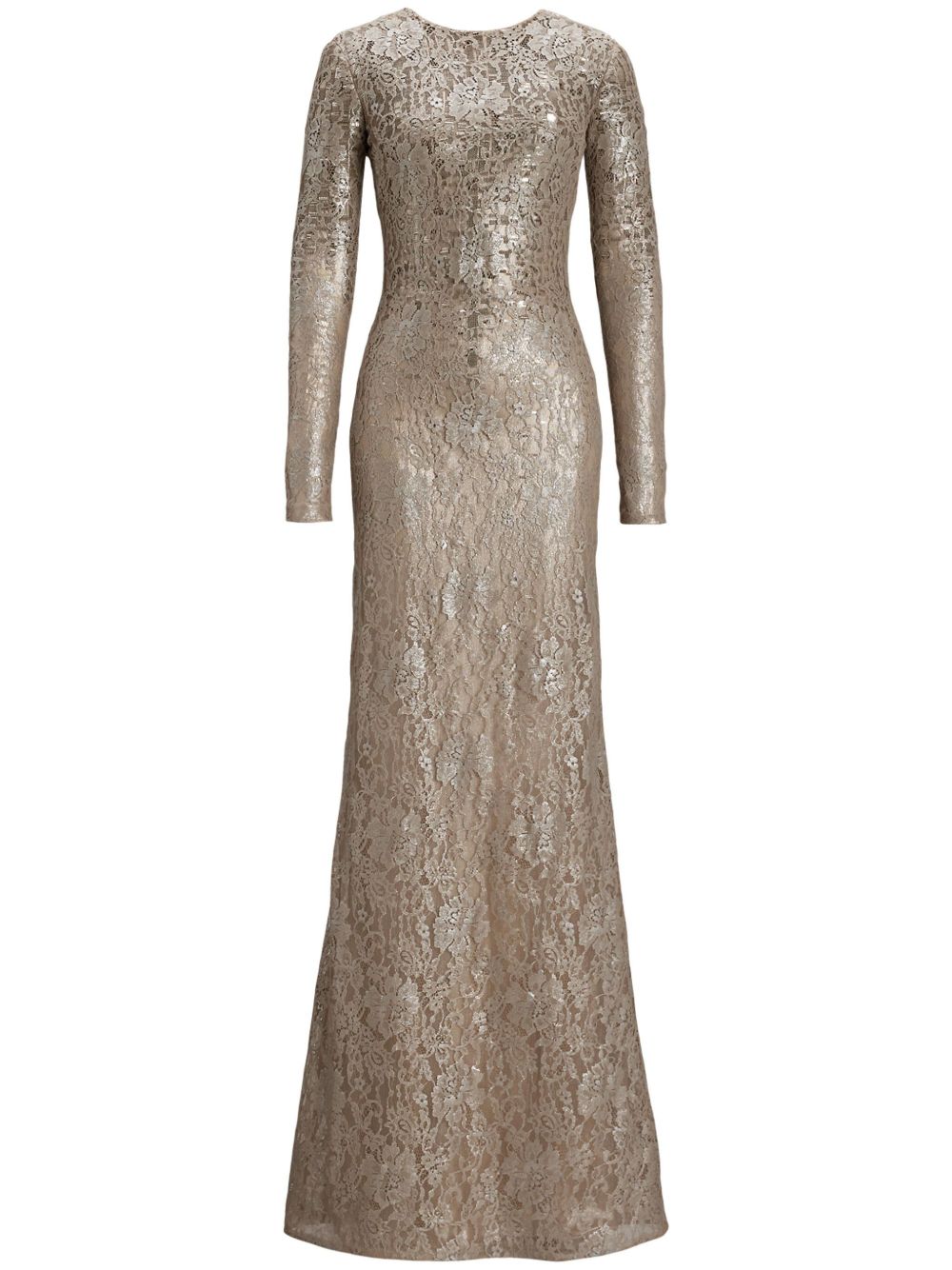 Ralph Lauren Collection Rosalia 长袖连衣裙 - 金色