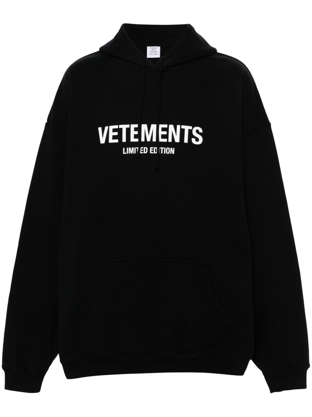 VETEMENTS logo印花连帽衫 - 黑色