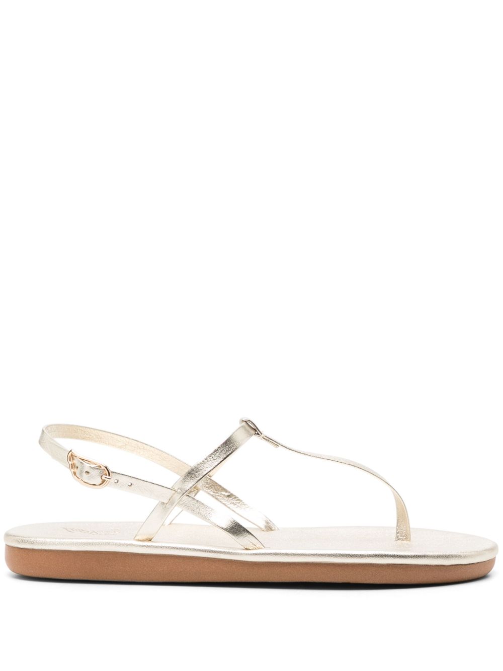 Ancient Greek Sandals Lito 皮质人字形凉鞋 - 金色