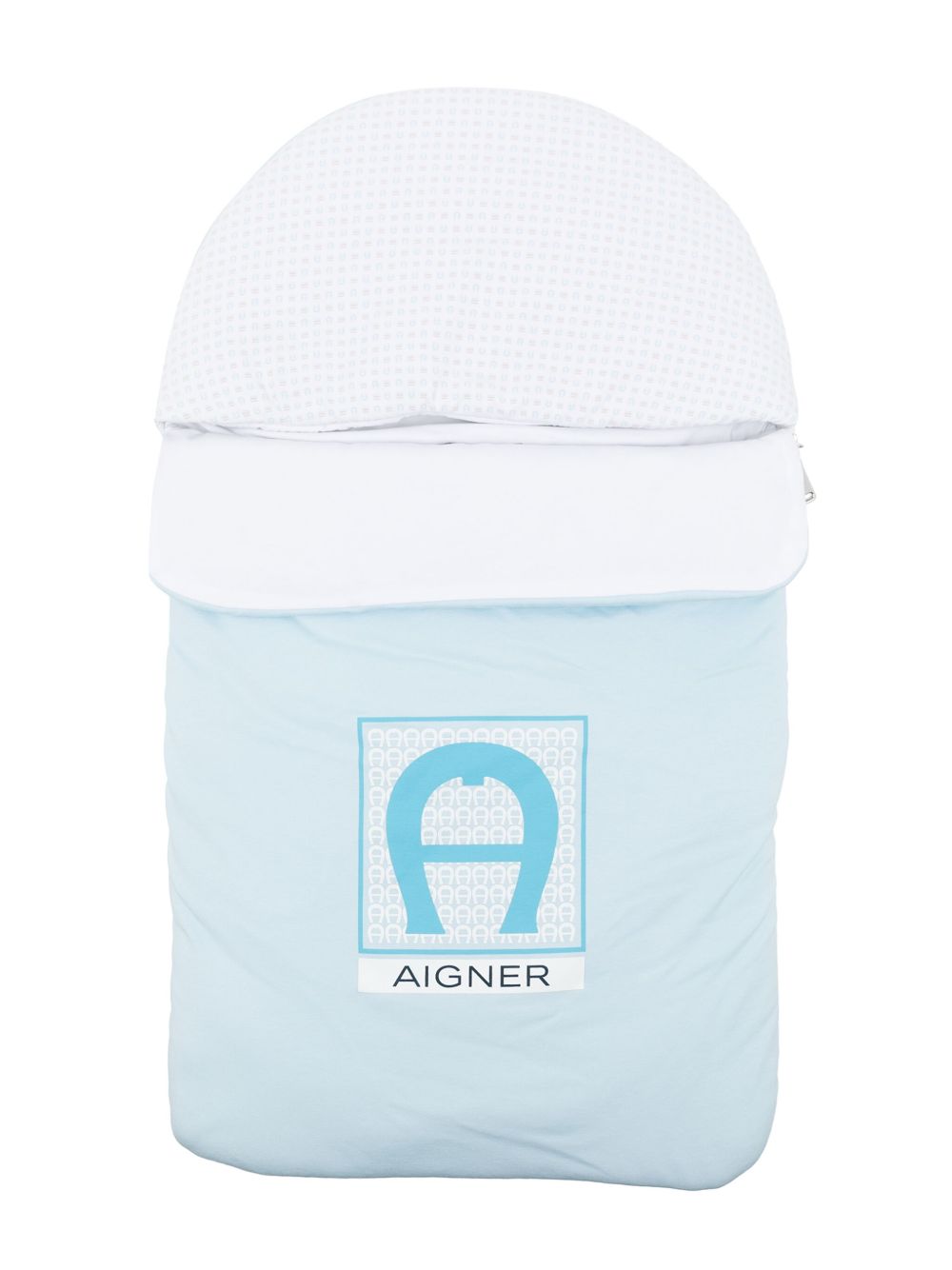 Aigner Kids logo印花比马棉睡袋 - 蓝色