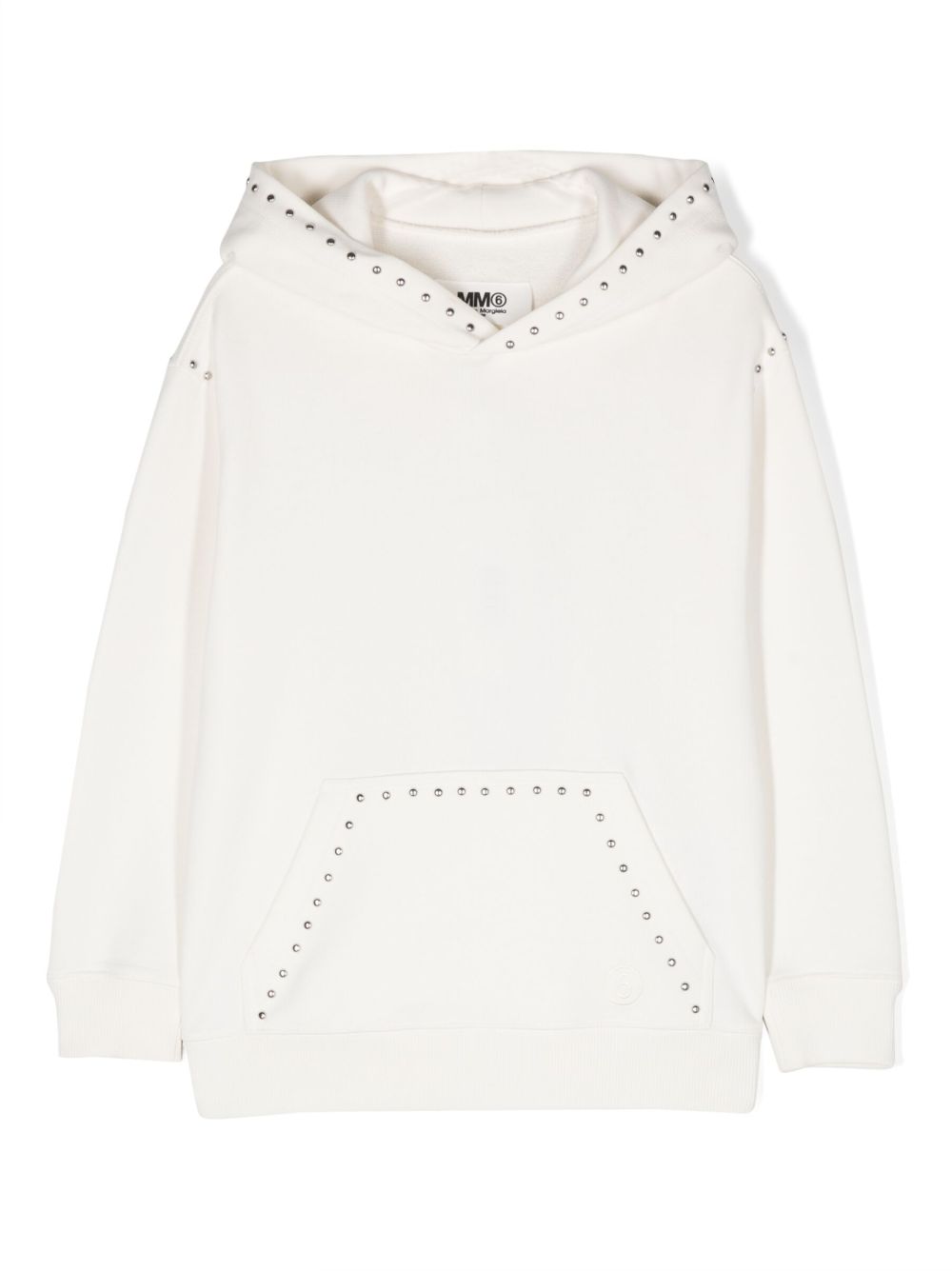 MM6 Maison Margiela Kids 铆钉棉连帽衫 - 白色