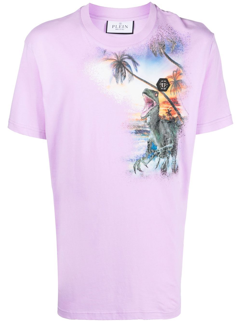 Philipp Plein Hawaii 图案T恤 - 紫色