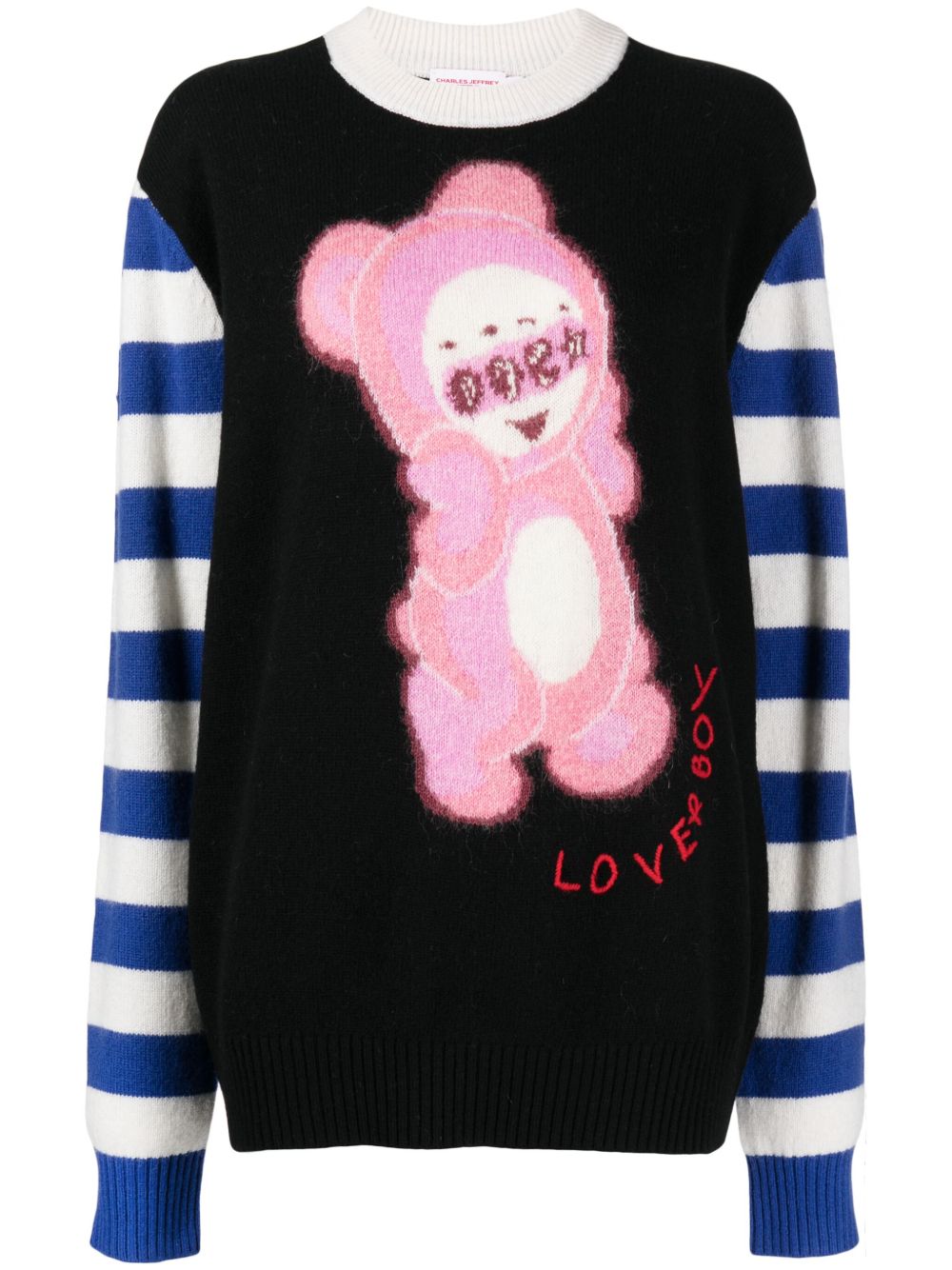 Charles Jeffrey Loverboy 嵌花针织毛衣 - 黑色