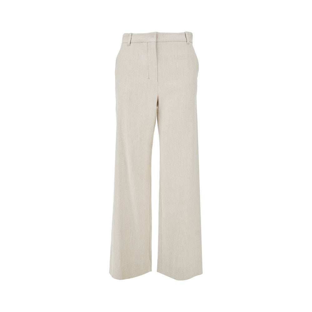 MAX MARA S Linen-blend stretch gabardine pants Woman
