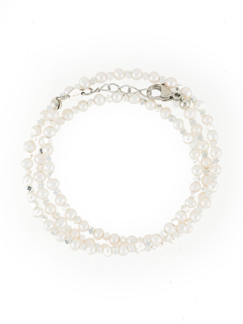Nialaya Jewelry 双分层式珍珠手链 - 白色