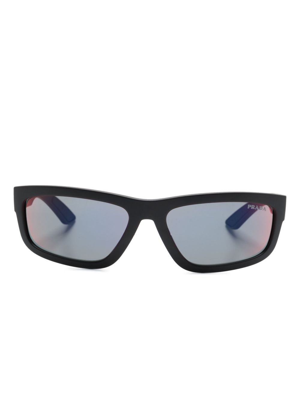 Prada Eyewear 长方形框太阳眼镜 - 黑色