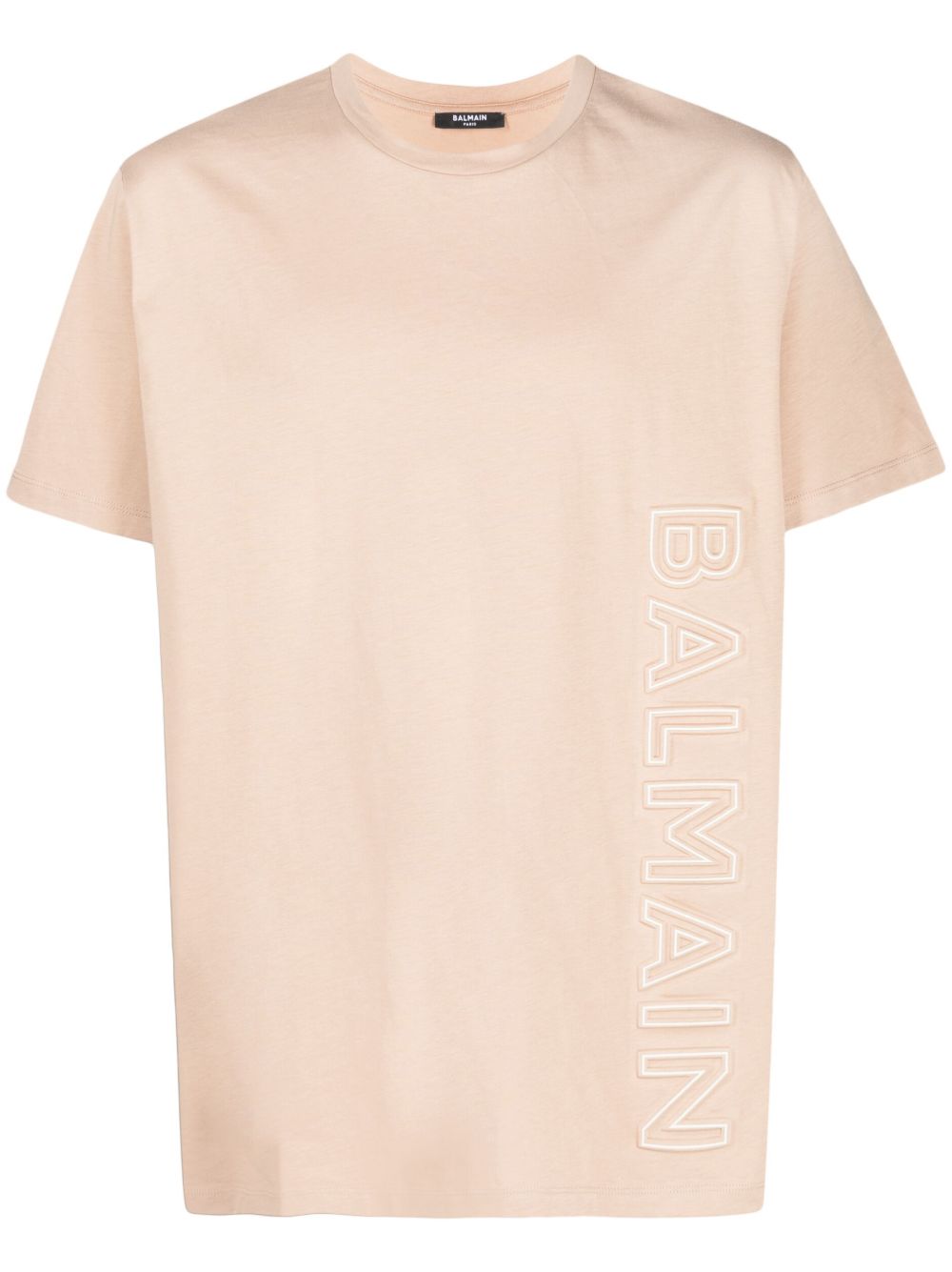 Balmain logo压纹棉T恤 - 中性色