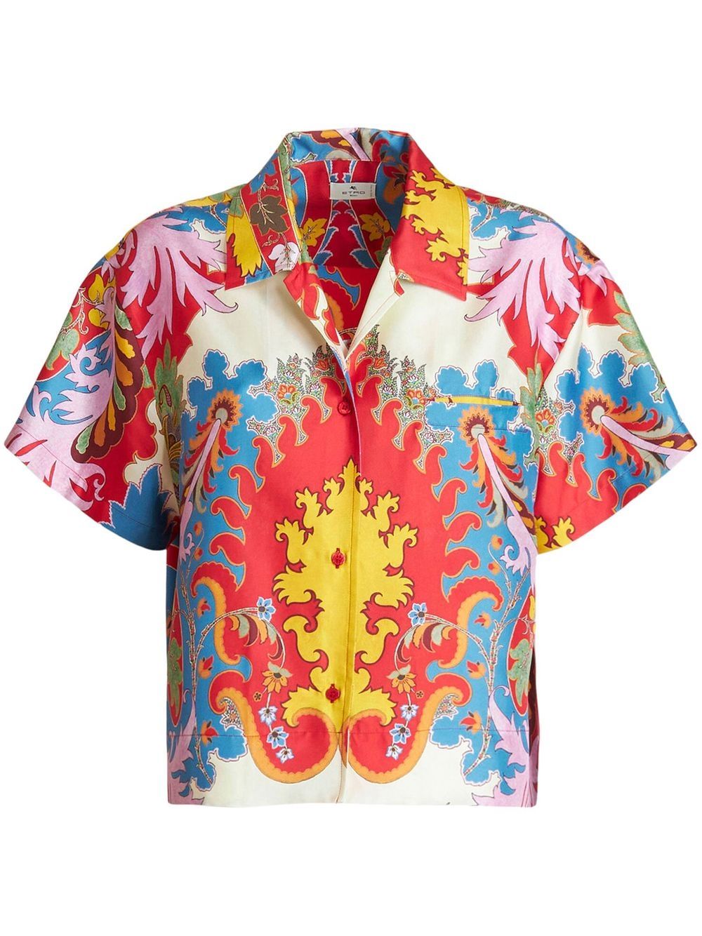 ETRO 图案印花短袖T恤 - 红色
