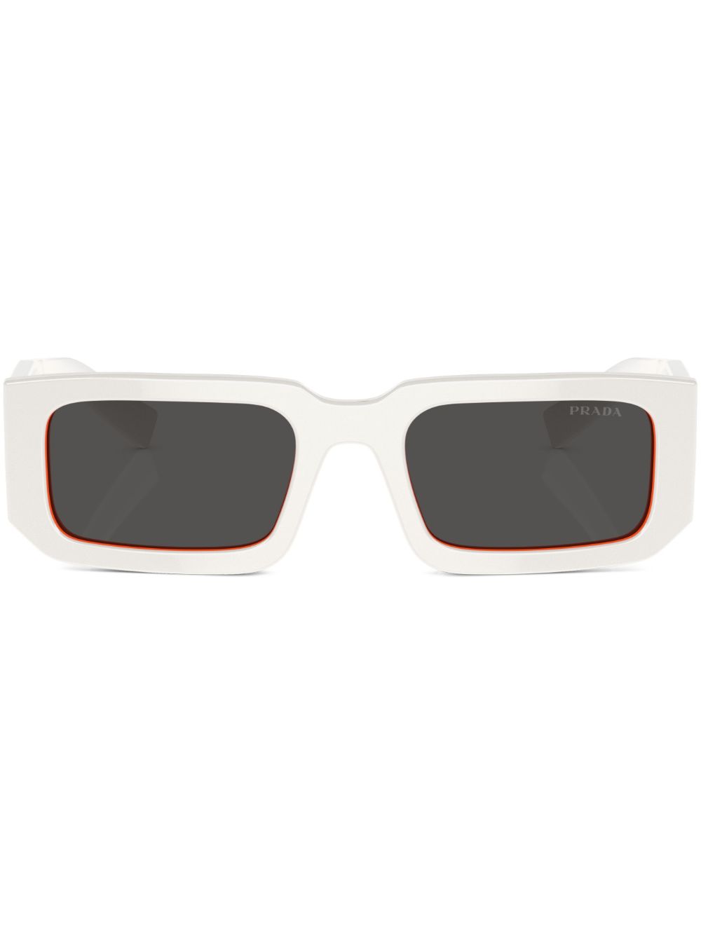 Prada Eyewear 长方形框太阳眼镜 - 白色