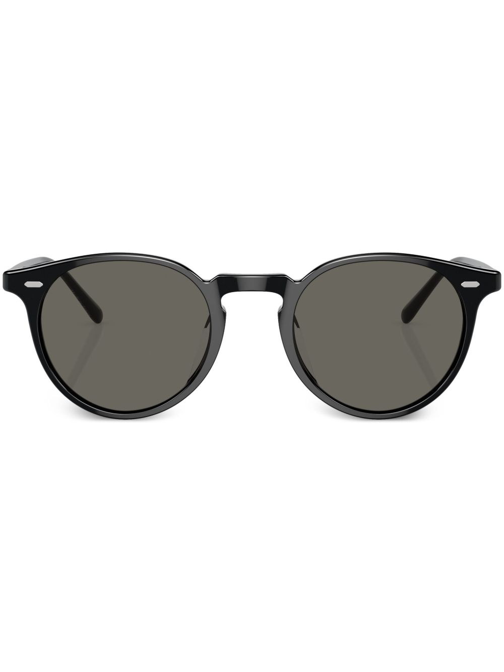 Oliver Peoples 圆形镜框有色镜片太阳眼镜 - 黑色