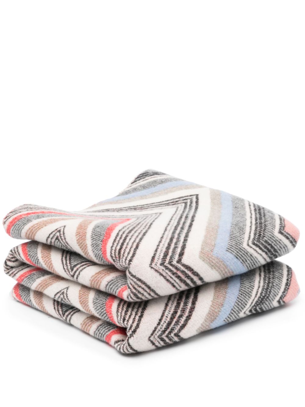 Missoni Home Z字形图案编织针织盖毯 - 蓝色