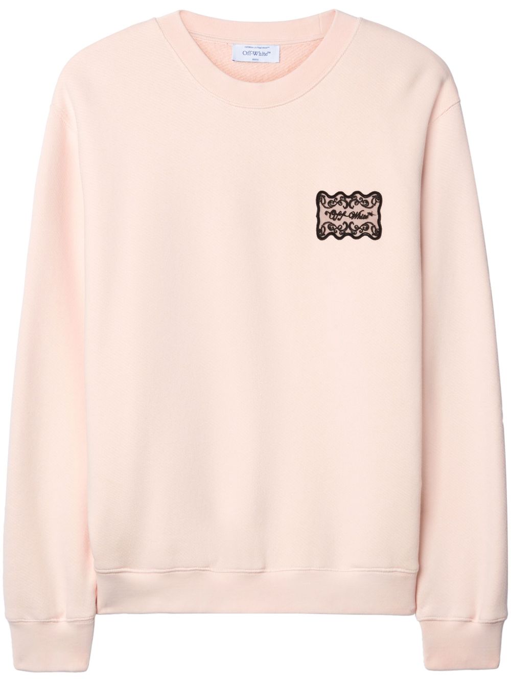 Off-White logo刺绣棉卫衣 - 粉色