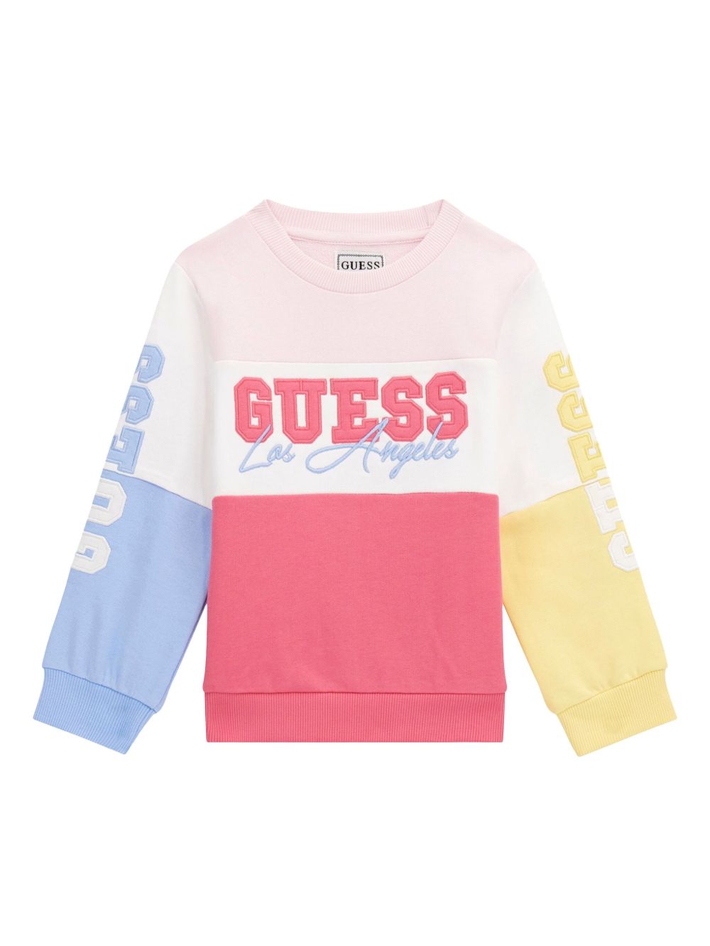 guess kids logo刺绣卫衣 - 粉色