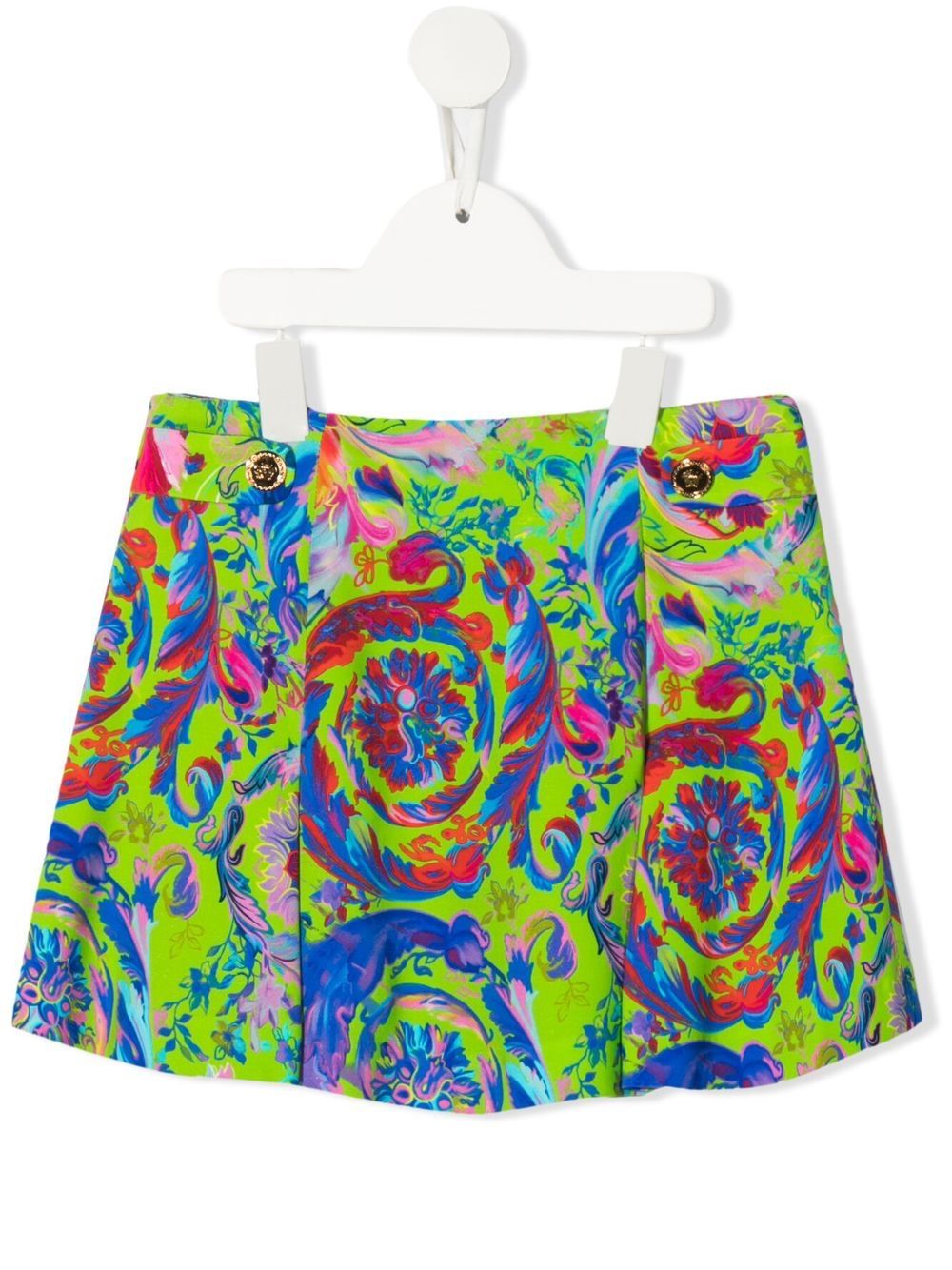 Versace Kids 范思哲 花卉印花迷你半身裙 - 绿色