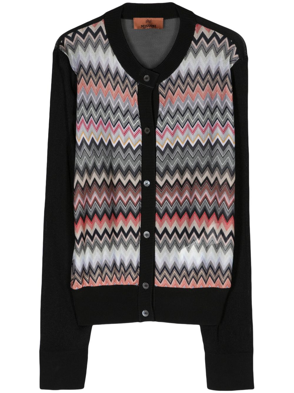 Missoni Z字形图案排扣开衫 - 黑色