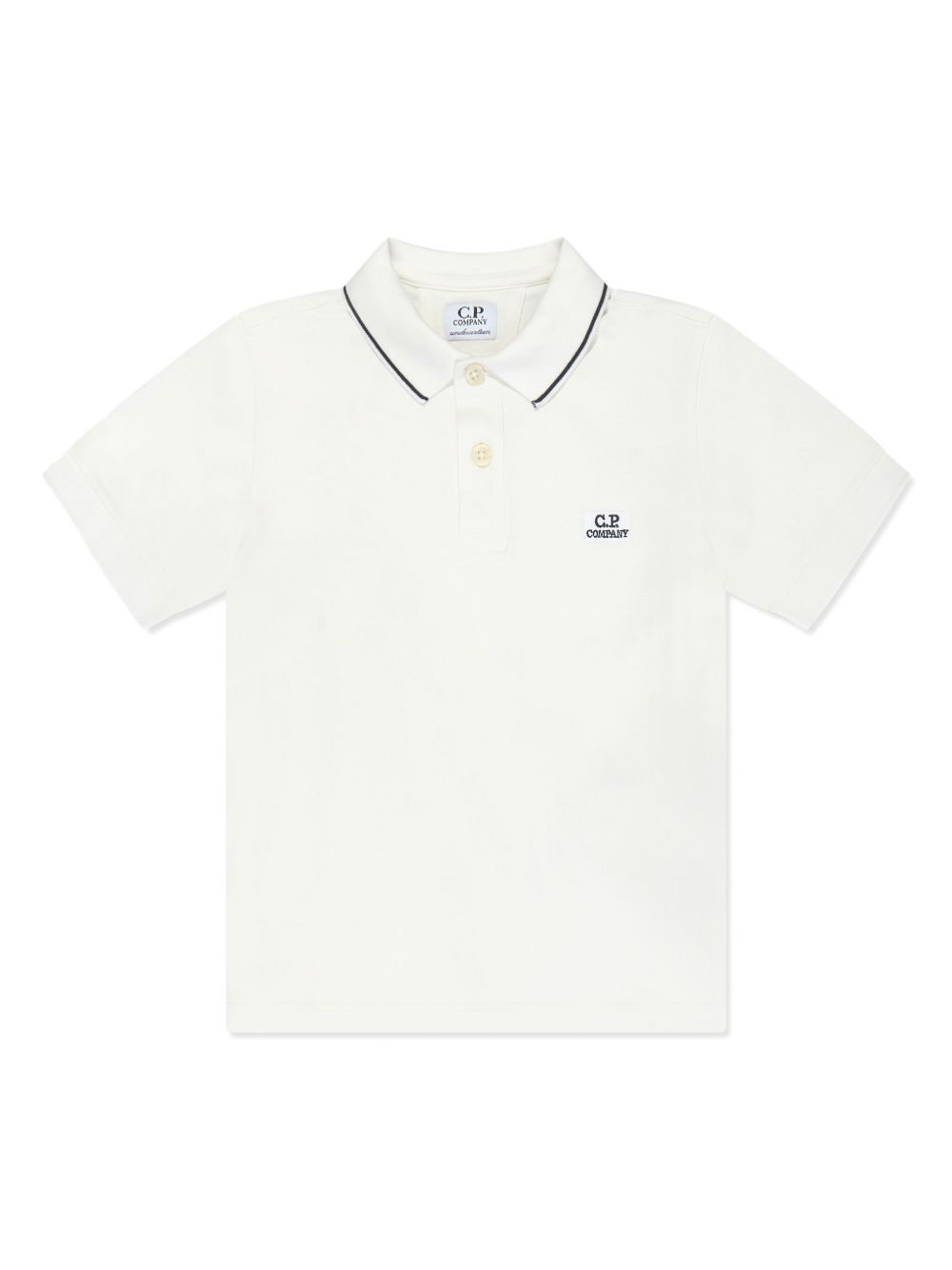 C.P. Company Kids logo刺绣polo衫 - 白色