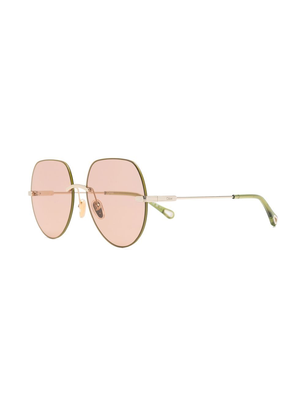 Chloé Eyewear 超大框太阳眼镜 - 金色