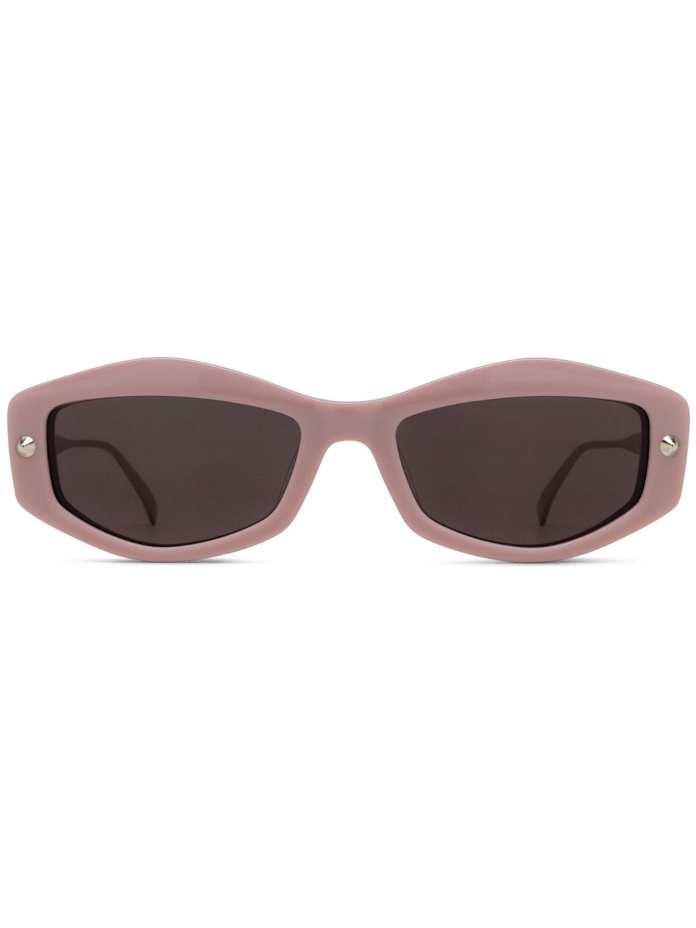 Alexander McQueen Eyewear 几何形镜框太阳眼镜 - 粉色