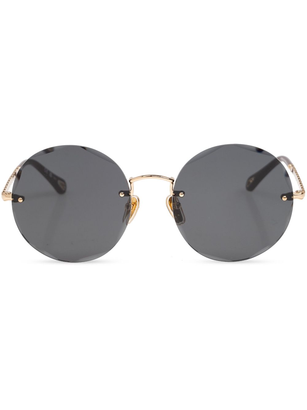 Chloé Eyewear 超大圆框太阳眼镜 - 金色