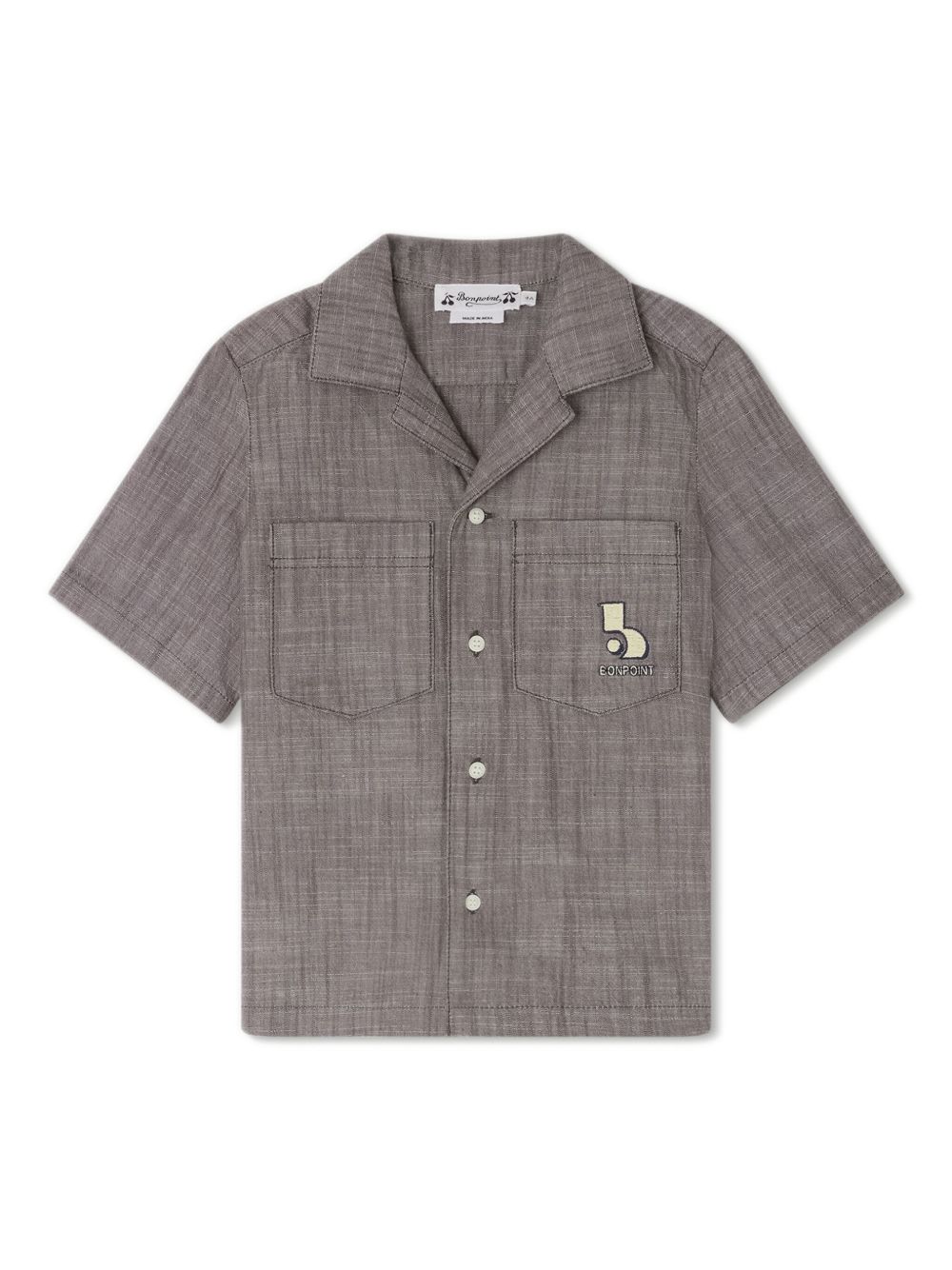 Bonpoint Fabri logo刺绣衬衫 - 灰色