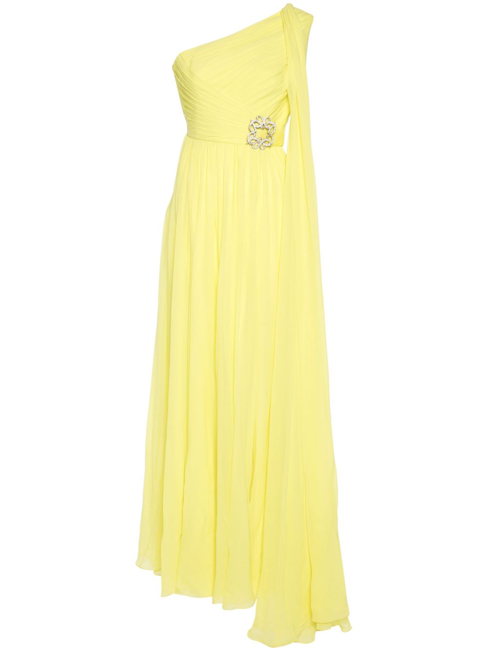 Elie Saab 垂坠感单肩礼服 - 黄色