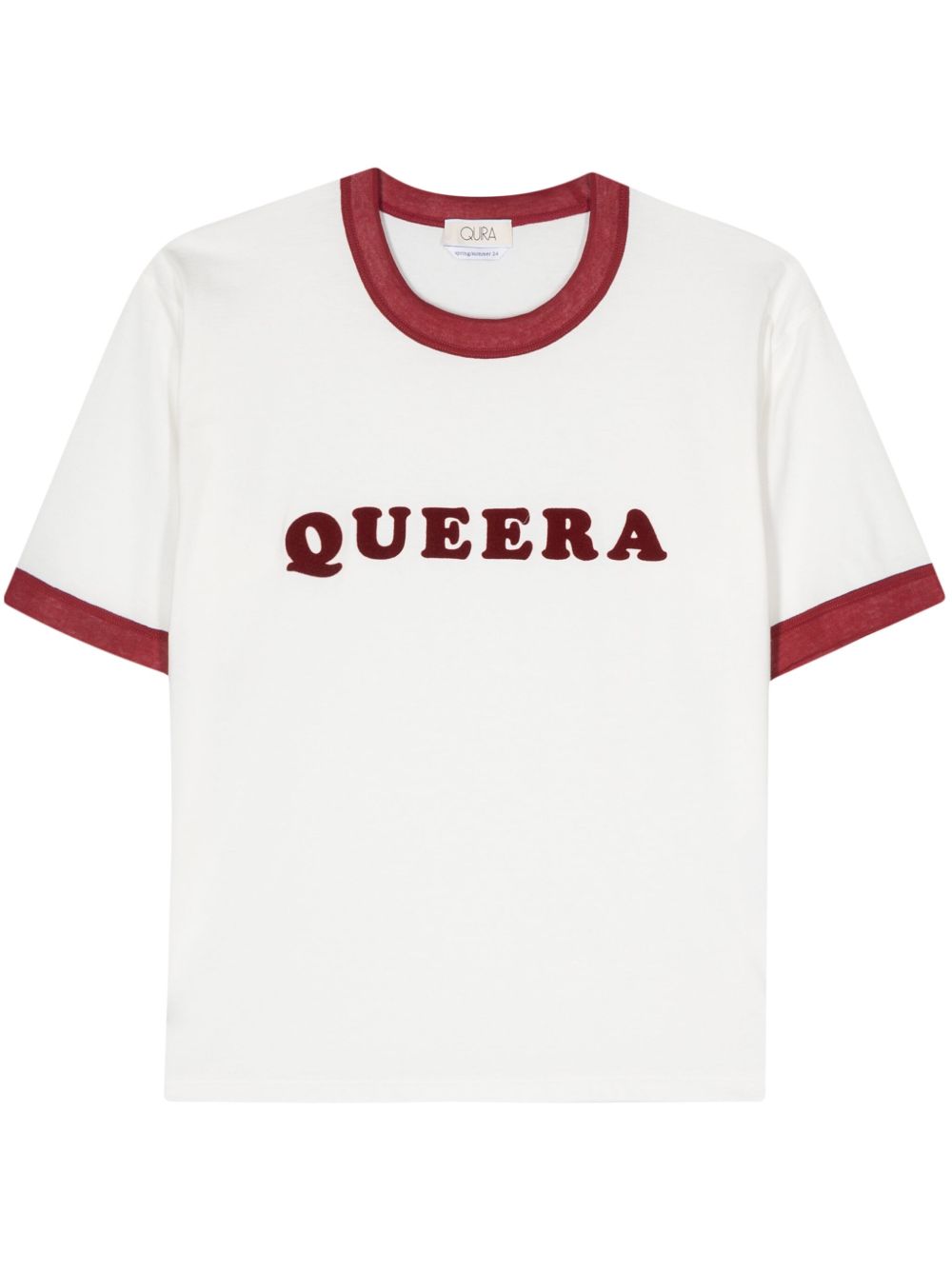 QUIRA 植绒logo棉T恤 - 白色
