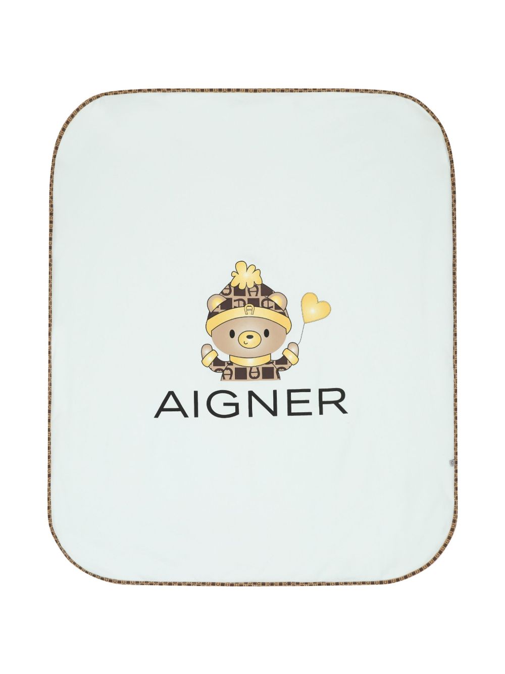 Aigner Kids logo印花毯子 - 蓝色