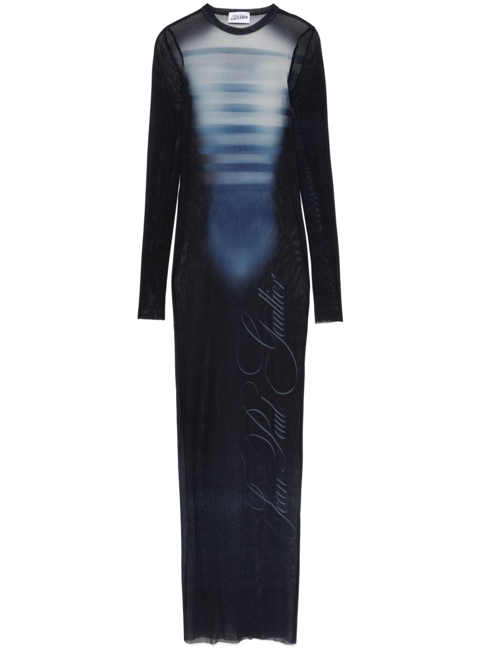 Jean Paul Gaultier 超长网纱连衣裙 - 蓝色