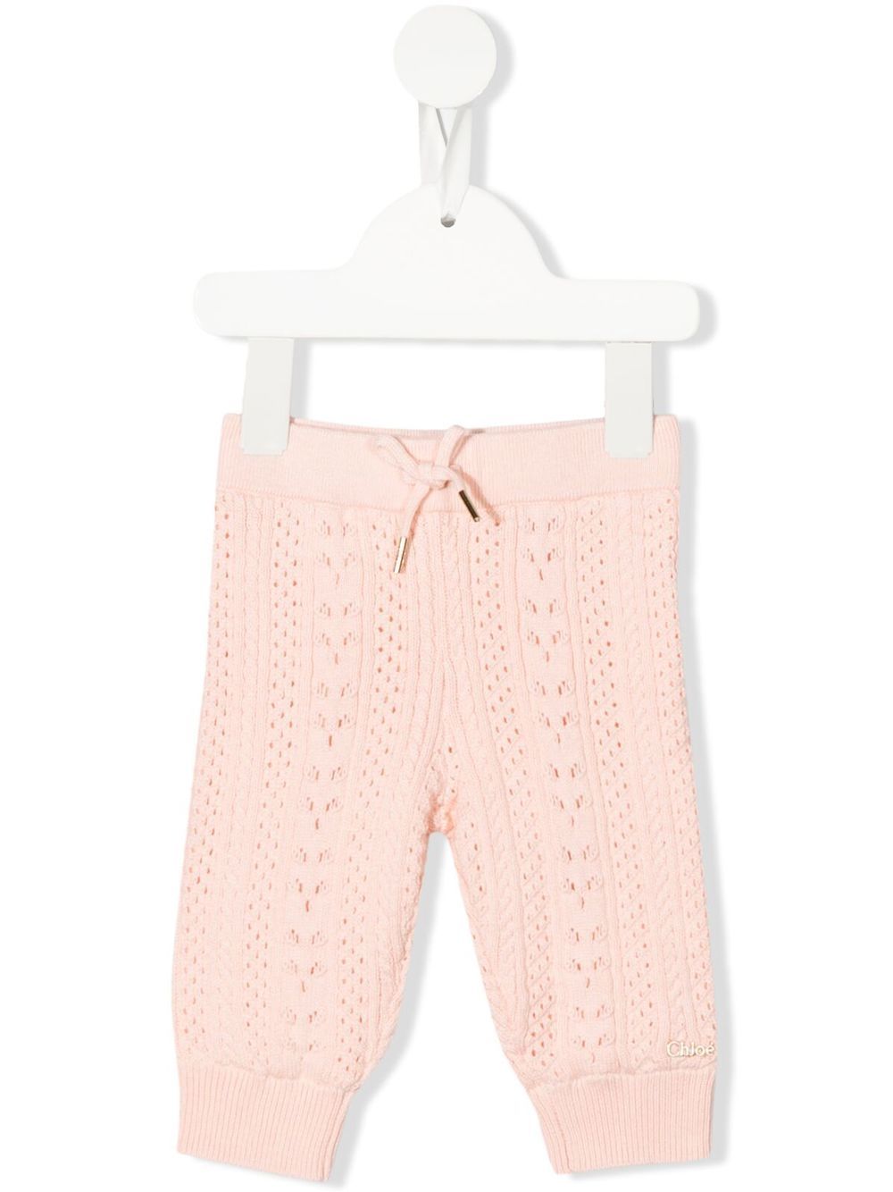 Chloé Kids 网眼编织长裤 - 粉色