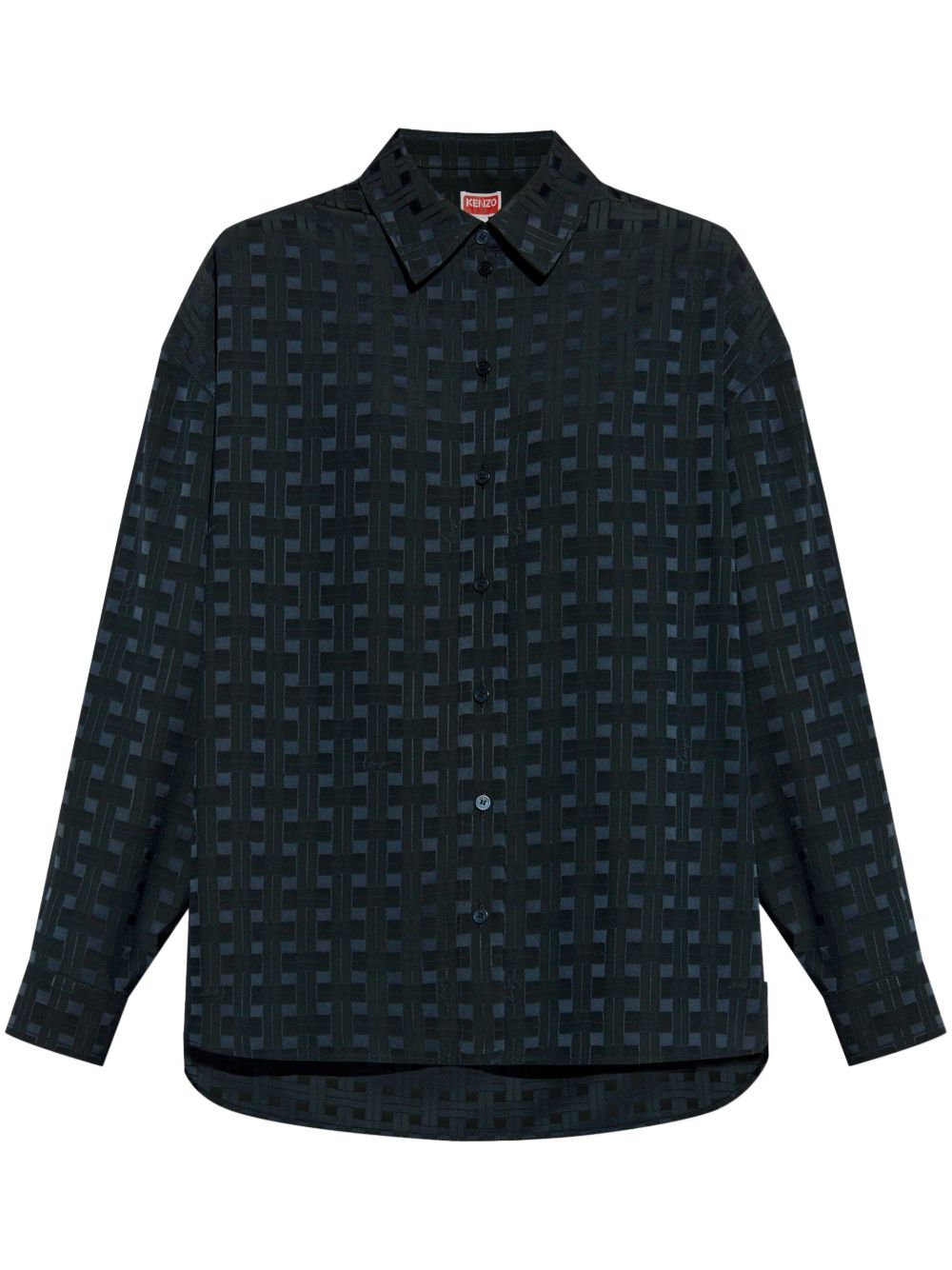 Kenzo Weave 几何图案印花衬衫 - 蓝色